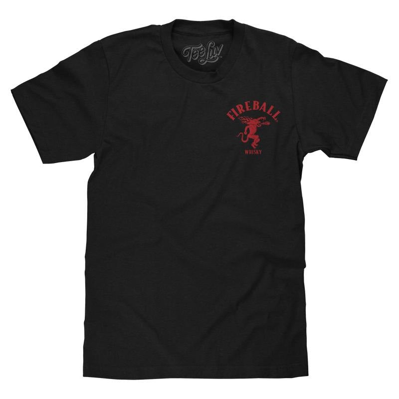 Fireball Whisky Left Chest Front Back Dragon Mascot - Adult & Kids T-Shirts, Sweatshirts & Hoodies apparel design preview 1