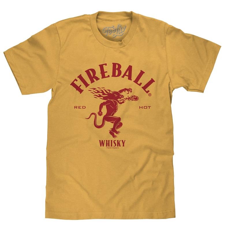 Fireball Whisky Red Hot Dragon Logo Mustard Yellow - Adult & Kids T-Shirts, Sweatshirts & Hoodies apparel design preview 1