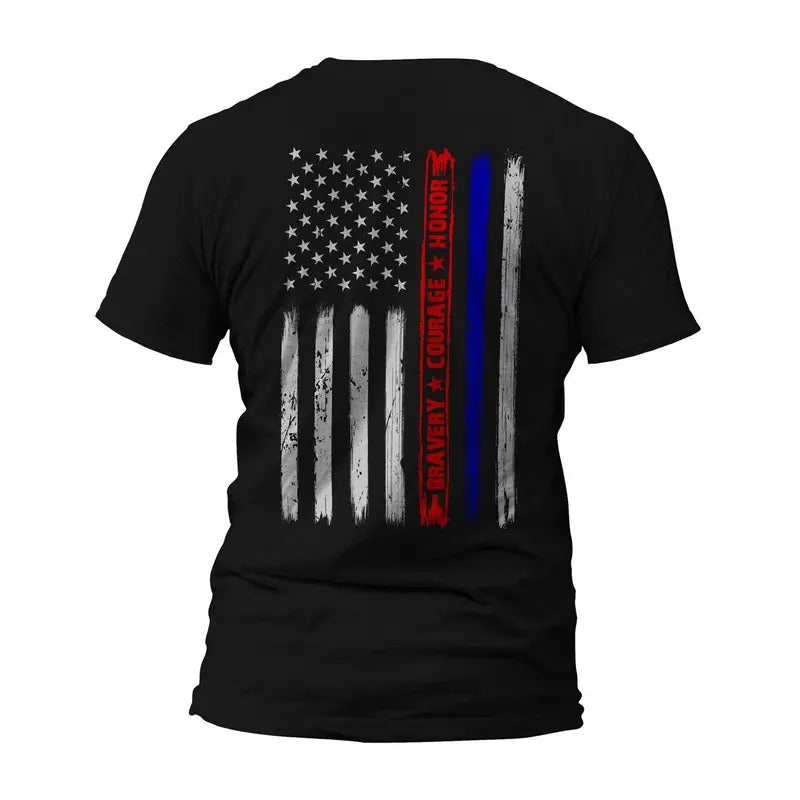Firefighter Police Bravery Courage Honor Thin Red - Adult & Kids T-Shirts, Sweatshirts & Hoodies apparel design preview 1