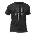 Firefighter Thin Red Flag Skull Sleeve - Adult & Kids T-Shirts, Sweatshirts & Hoodies apparel design preview 1