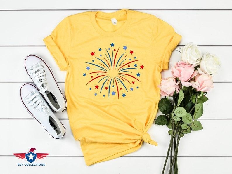 Fireworks Patriotic 4th July American Flag Fourth USA - Adult & Kids T-Shirts, Sweatshirts & Hoodies apparel design preview 1