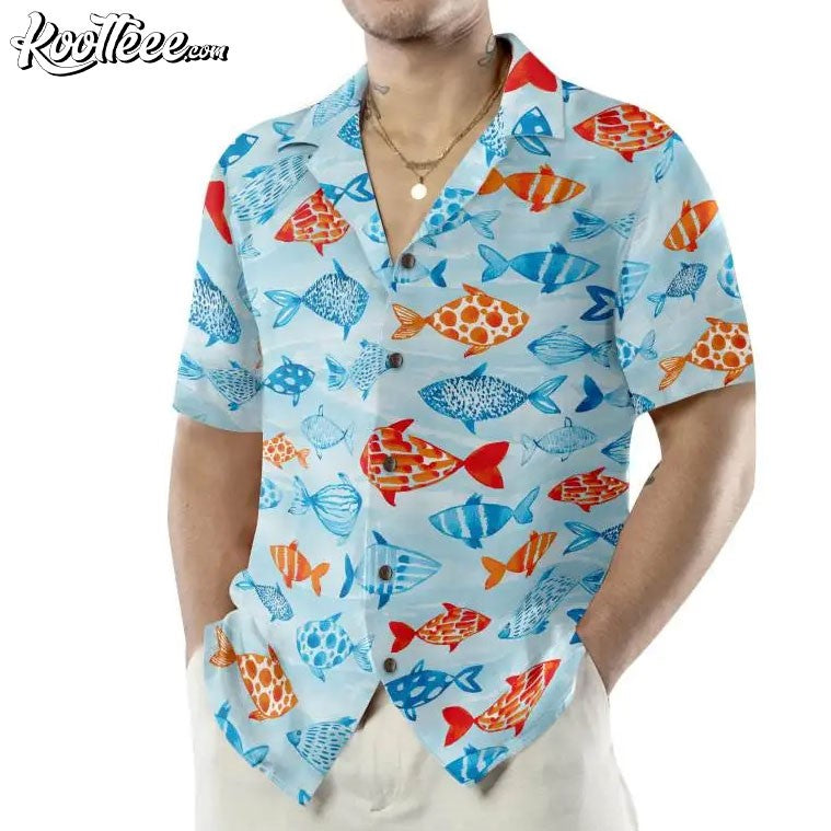 Fish Water Color Pattern Hawaiian - Adult & Kids T-Shirts, Sweatshirts & Hoodies apparel design preview 1
