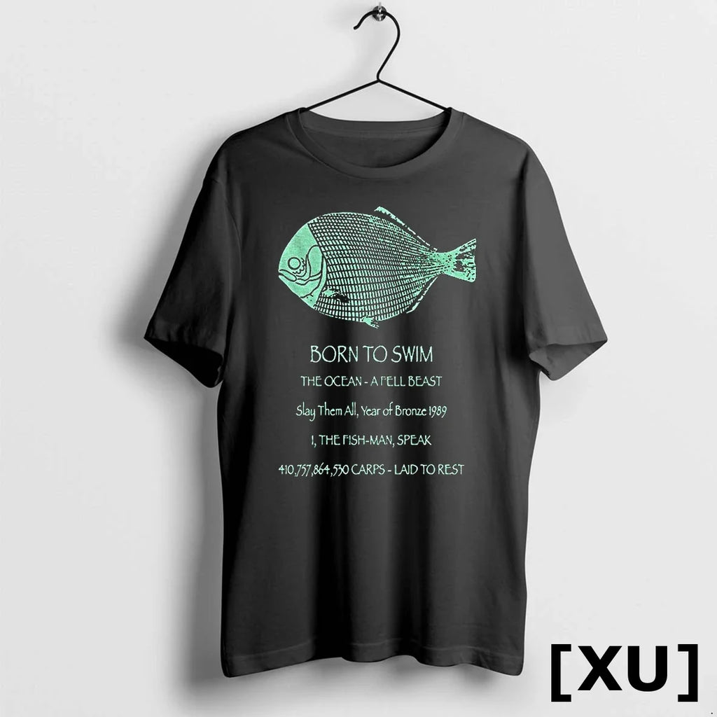Fish Born To Swim The Ocean A Fell Beast Slay Them - Adult & Kids T-Shirts, Sweatshirts & Hoodies apparel design preview 1
