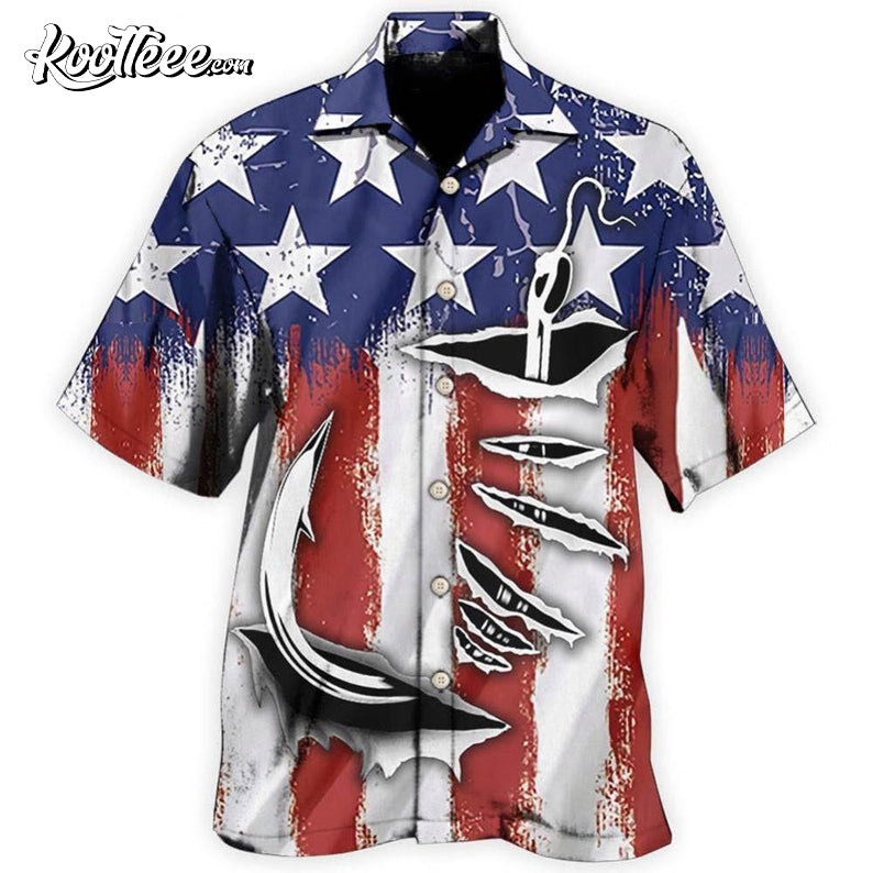 Fishing American Basic Style Hawaiian And Shorts - Adult & Kids T-Shirts, Sweatshirts & Hoodies apparel design preview 1