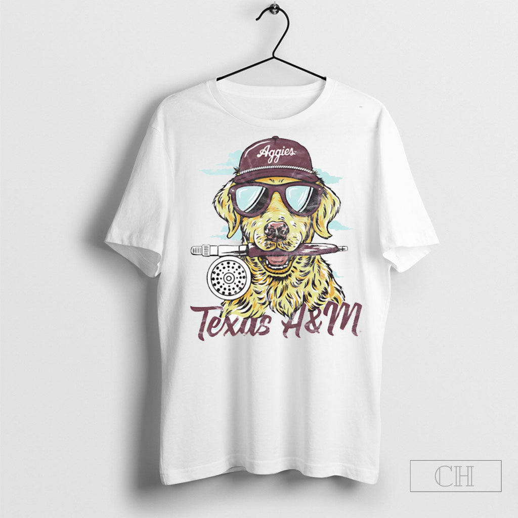 Fishing Dog Texas Am Aggies - Adult & Kids T-Shirts, Sweatshirts & Hoodies apparel design preview 1