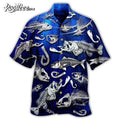 Fishing Fishbone Blue Style Hawaiian - Adult & Kids T-Shirts, Sweatshirts & Hoodies apparel design preview 1