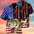 Fishing Lover Amazing Us Flag Style Hawaiian - Adult & Kids T-Shirts, Sweatshirts & Hoodies apparel design preview 1
