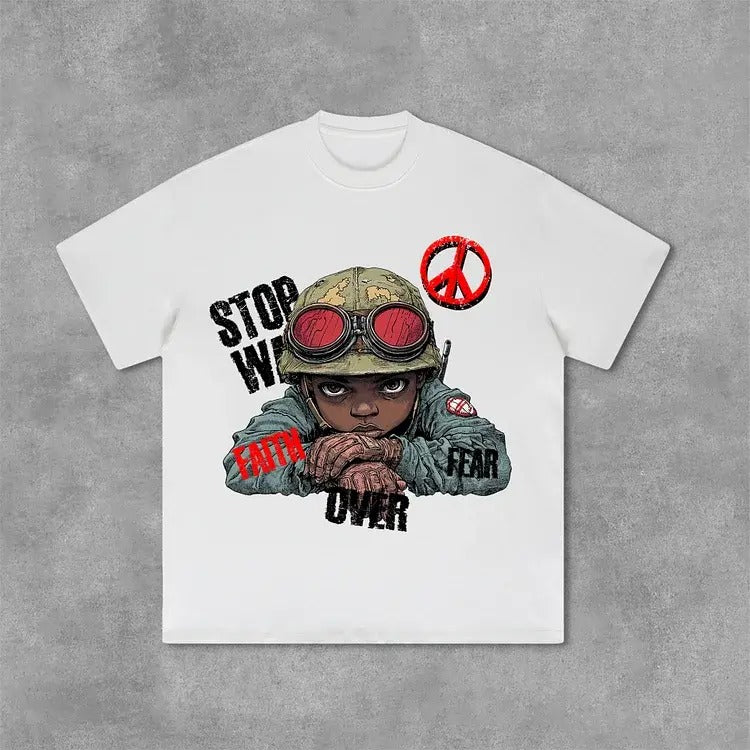 Flame Boy Faith Over Fear Print Cotton - Adult & Kids T-Shirts, Sweatshirts & Hoodies apparel design preview 1
