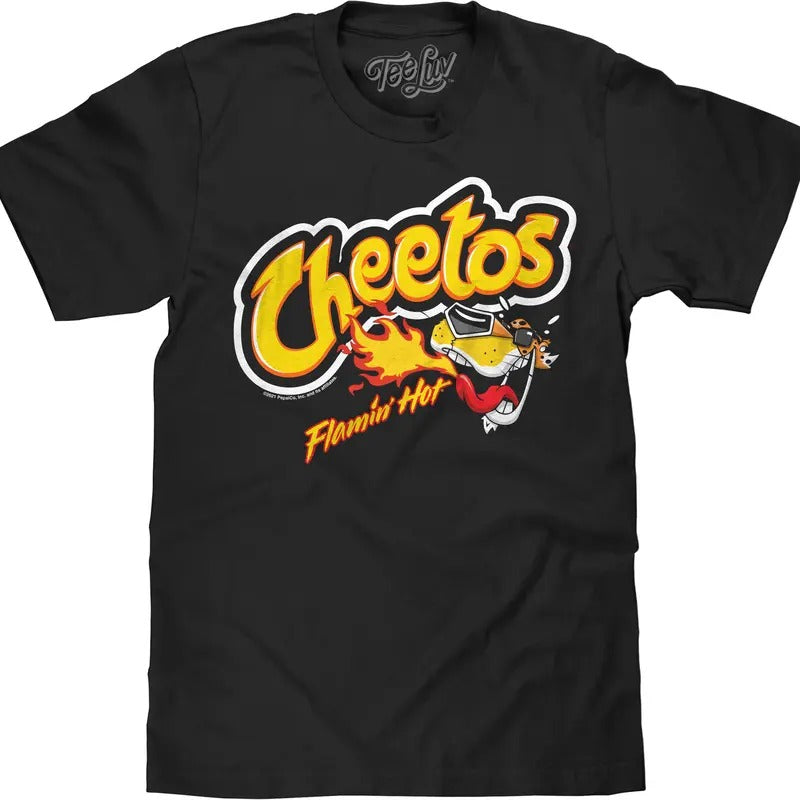 Flamin' Hot Cheetos Chester Cheetah Black - Adult & Kids T-Shirts, Sweatshirts & Hoodies apparel design preview 1