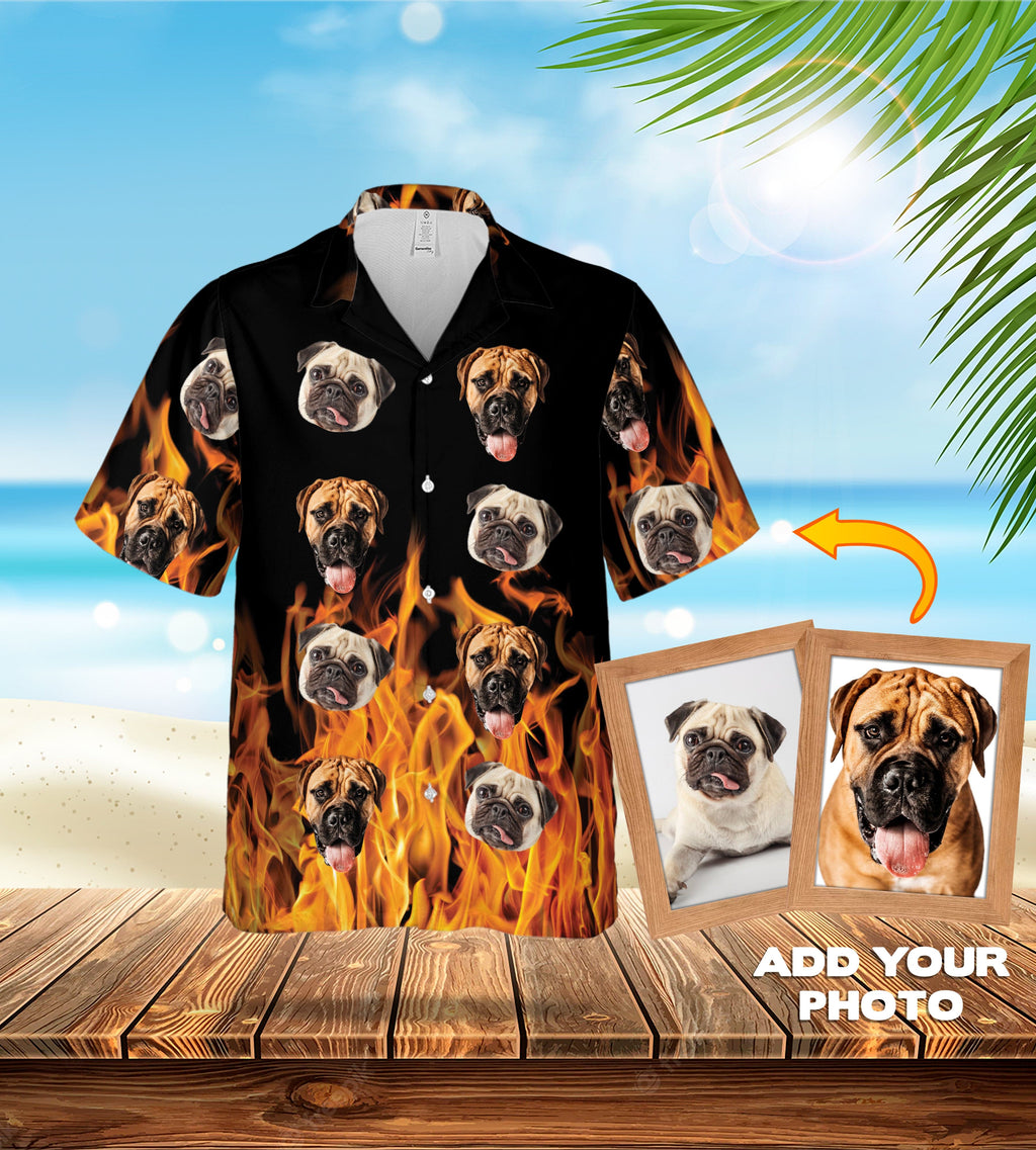 Custom Hawaiian (Flaming Orange: 1-7 Pets) - Adult & Kids T-Shirts, Sweatshirts & Hoodies apparel design preview 1