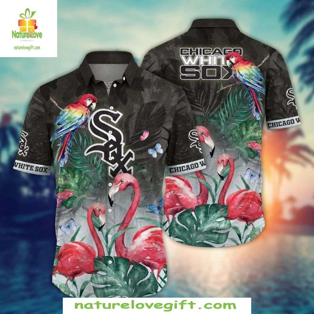 Chicago White Sox Hawaiian Flamingo Parrot Tropical - Adult & Kids T-Shirts, Sweatshirts & Hoodies apparel design preview 1