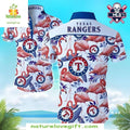 Texas Rangers Hawaiian Flamingo Breeze MLB Baseball - Adult & Kids T-Shirts, Sweatshirts & Hoodies apparel design preview 1