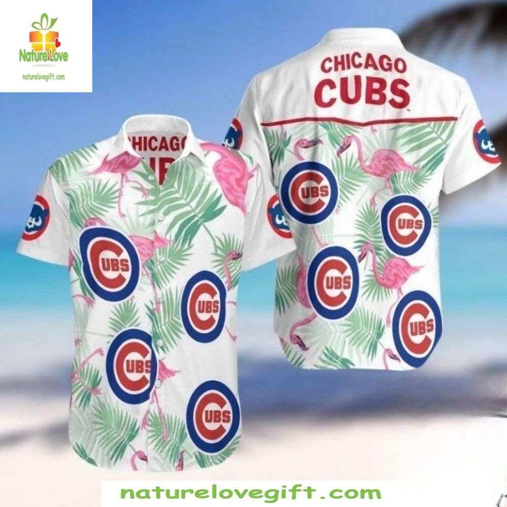 Chicago Cubs Hawaiian Flamingo Fun Tropical Baseball - Adult & Kids T-Shirts, Sweatshirts & Hoodies apparel design preview 1
