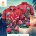 Boston Red Sox Hawaiian Flamingo Garden MLB Baseball - Adult & Kids T-Shirts, Sweatshirts & Hoodies apparel design preview 1