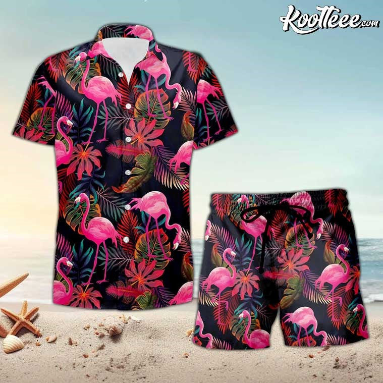 Flamingo Lover Summer Hawaiian And Shorts - Adult & Kids T-Shirts, Sweatshirts & Hoodies apparel design preview 1
