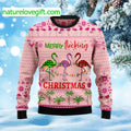 Flamingo Merry Flocking Ugly Christmas Sweater - Holiday Gift product image