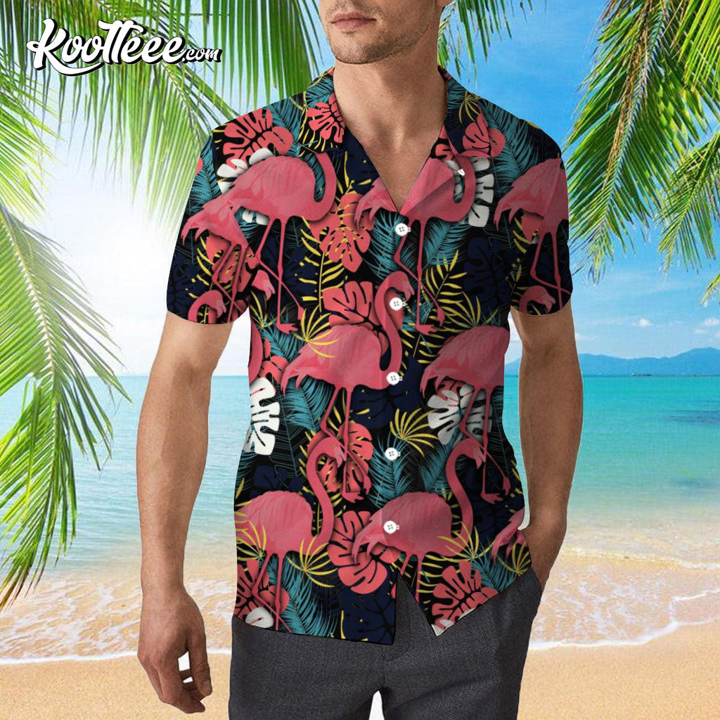 Flamingo Trendy Hawaiian - Adult & Kids T-Shirts, Sweatshirts & Hoodies apparel design preview 1