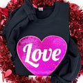 Flip Sequin Heart Patch BLACK - Adult & Kids T-Shirts, Sweatshirts & Hoodies apparel design preview 1