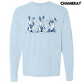 Floral Blue Bunny Trio Comfort Colors 'NLB' - Adult & Kids T-Shirts, Sweatshirts & Hoodies apparel design preview 1