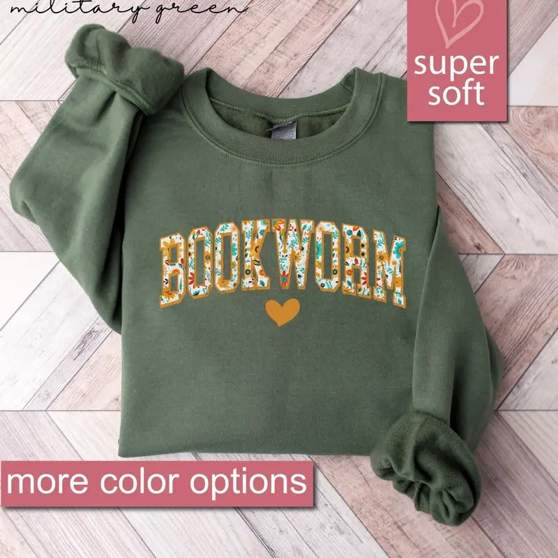 Floral Book Lover Bookworm Teacher Library Read Books - Adult & Kids T-Shirts, Sweatshirts & Hoodies apparel design preview 1