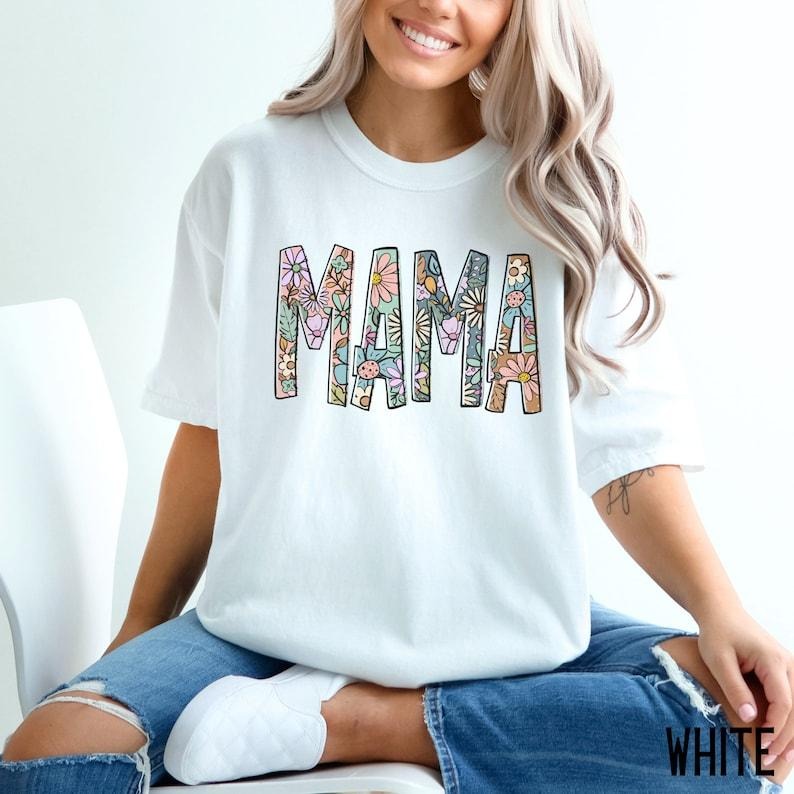Floral Comfort Colors Mama Mom New Flower Motherhood - Adult & Kids T-Shirts, Sweatshirts & Hoodies apparel design preview 1