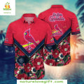 St Louis Cardinals Hawaiian Floral Emblem MLB - Adult & Kids T-Shirts, Sweatshirts & Hoodies apparel design preview 1