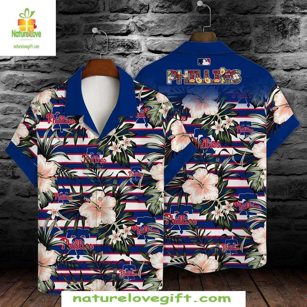 Philadelphia Phillies Hawaiian Floral Fervor Navy - Adult & Kids T-Shirts, Sweatshirts & Hoodies apparel design preview 1