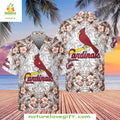 St Louis Cardinals Hawaiian Floral Flight White MLB - Adult & Kids T-Shirts, Sweatshirts & Hoodies apparel design preview 1