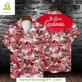 St Louis Cardinals Hawaiian Red Hibiscus Floral - Adult & Kids T-Shirts, Sweatshirts & Hoodies apparel design preview 1