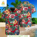 Cincinnati Reds Hawaiian Floral Frenzy Paradise - Adult & Kids T-Shirts, Sweatshirts & Hoodies apparel design preview 1
