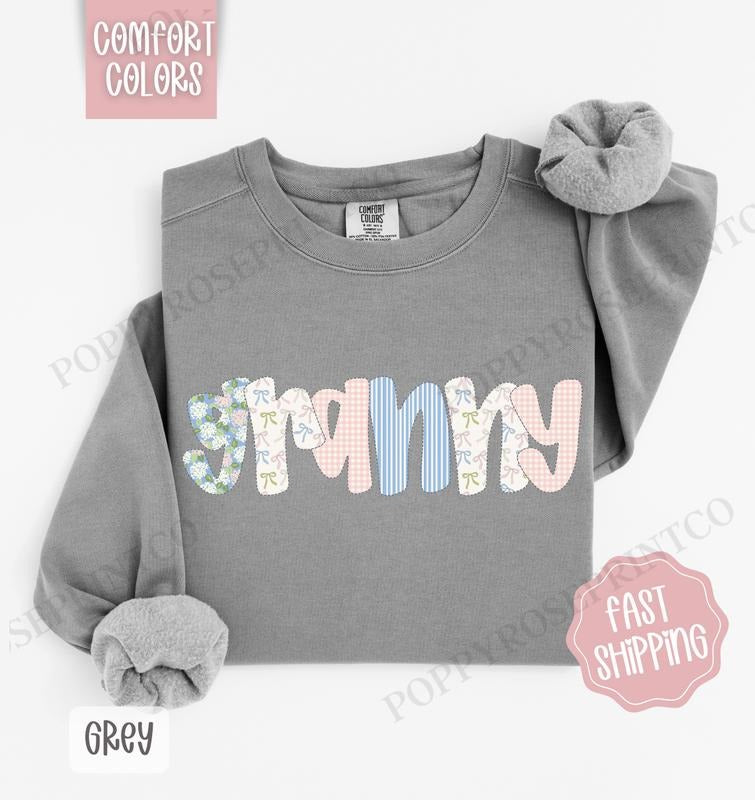 Floral Granny Comfort Colors Cute Spring Grandma - Adult & Kids T-Shirts, Sweatshirts & Hoodies apparel design preview 1