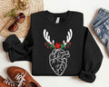 Floral Heart Anatomy Nurse Reindeer Human CVICU - Adult & Kids T-Shirts, Sweatshirts & Hoodies apparel design preview 1