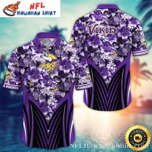 Floral Linebacker Purple Vikings Hawaiian Summer - Adult & Kids T-Shirts, Sweatshirts & Hoodies apparel design preview 1
