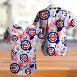 Floral MLB Chicago Cubs Hawaiian Gift For Beach - Adult & Kids T-Shirts, Sweatshirts & Hoodies apparel design preview 1