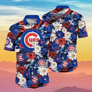 Floral MLB Chicago Cubs Hawaiian Gift For Real Fans - Adult & Kids T-Shirts, Sweatshirts & Hoodies apparel design preview 1