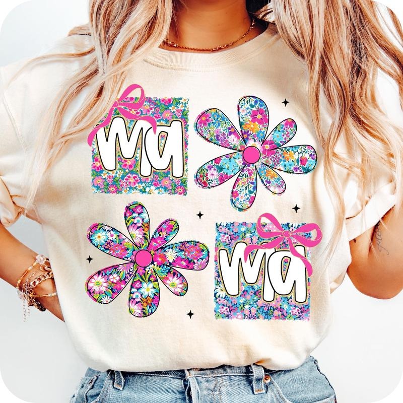 Floral Mama Coquette Flower Preppy Retro - Adult & Kids T-Shirts, Sweatshirts & Hoodies apparel design preview 1