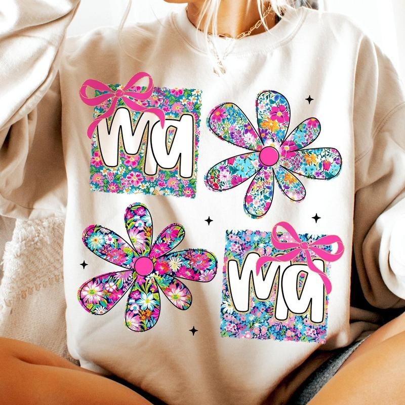 Floral Mama Coquette Flower Preppy Pink Retro - Adult & Kids T-Shirts, Sweatshirts & Hoodies apparel design preview 1