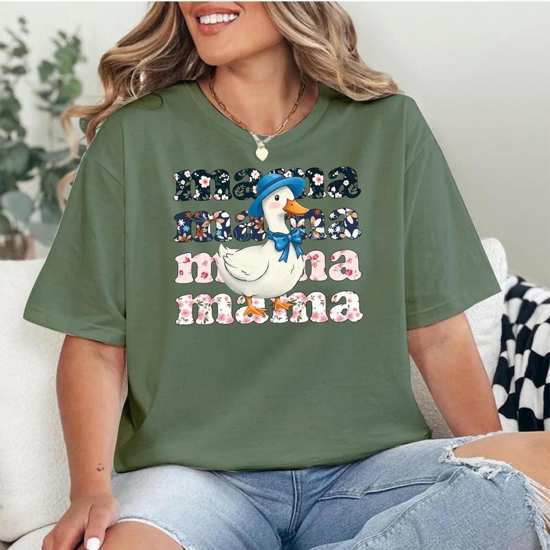 Floral Mama Goose Girly Duck Lover - Adult & Kids T-Shirts, Sweatshirts & Hoodies apparel design preview 1