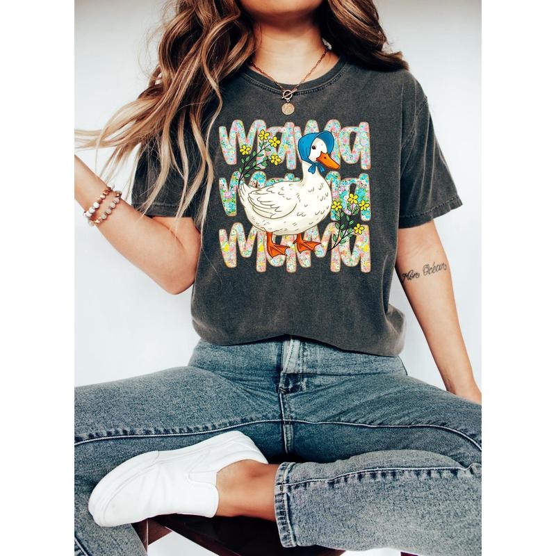 Floral Mama Goose Girly Duck Lover 02 - Adult & Kids T-Shirts, Sweatshirts & Hoodies apparel design preview 1