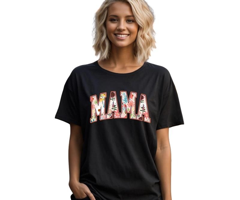 Floral Mama Pink Print Comfort Colors - Adult & Kids T-Shirts, Sweatshirts & Hoodies apparel design preview 1