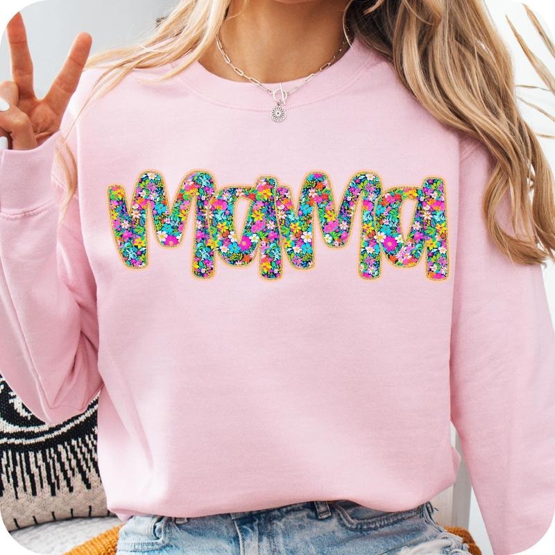 Floral Mama Preppy Flower Retro Mom Aunt Nana Mimi - Adult & Kids T-Shirts, Sweatshirts & Hoodies apparel design preview 1