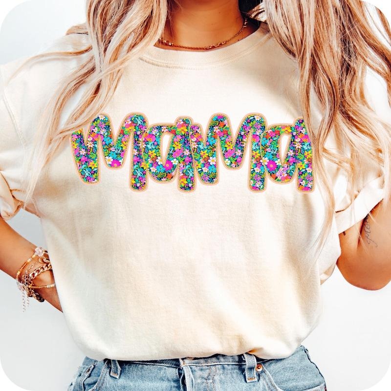 Floral Mama Preppy Flower Retro Mom - Adult & Kids T-Shirts, Sweatshirts & Hoodies apparel design preview 1
