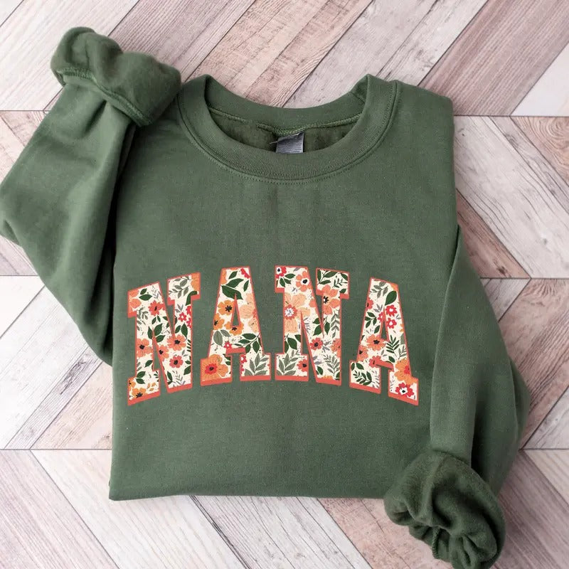Floral Nana Cute Mommy New Mom Mother - Adult & Kids T-Shirts, Sweatshirts & Hoodies apparel design preview 1