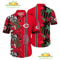 Hawaiian Floral Stripe Tropical Cincinnati Reds Aloha - Adult & Kids T-Shirts, Sweatshirts & Hoodies apparel design preview 1
