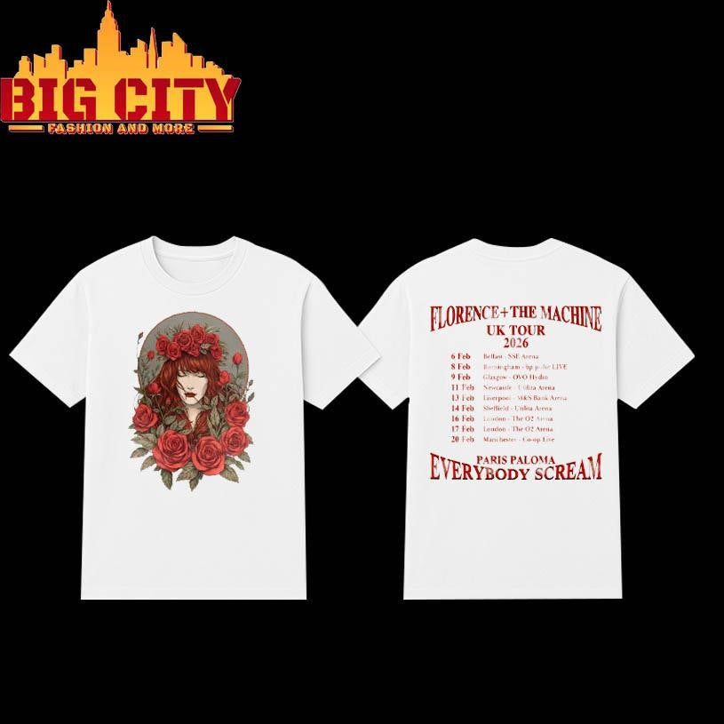 Florence And The Machine UK Tour 2026 Two Sided - Adult & Kids T-Shirts, Sweatshirts & Hoodies apparel design preview 1