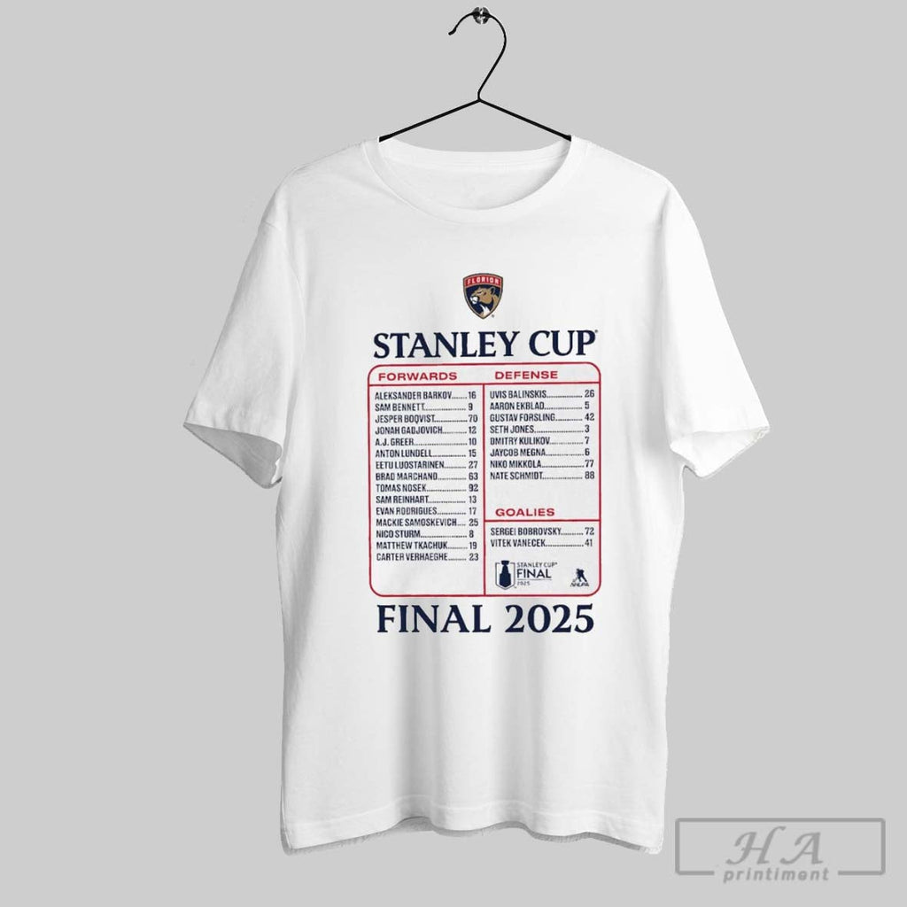 Florida Panthers 2025 Stanley Cup Final Roster - Adult & Kids T-Shirts, Sweatshirts & Hoodies apparel design preview 1