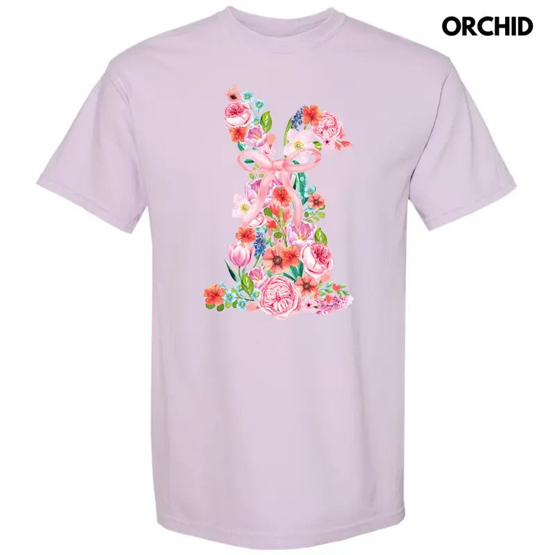 Flower Garden Bunny Comfort Colors 'NLB' - Adult & Kids T-Shirts, Sweatshirts & Hoodies apparel design preview 1