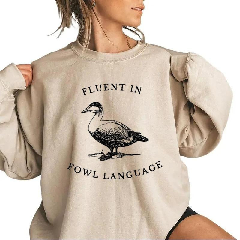 Fluent Fowl Language Duck Lover Chicken Farmer - Adult & Kids T-Shirts, Sweatshirts & Hoodies apparel design preview 1