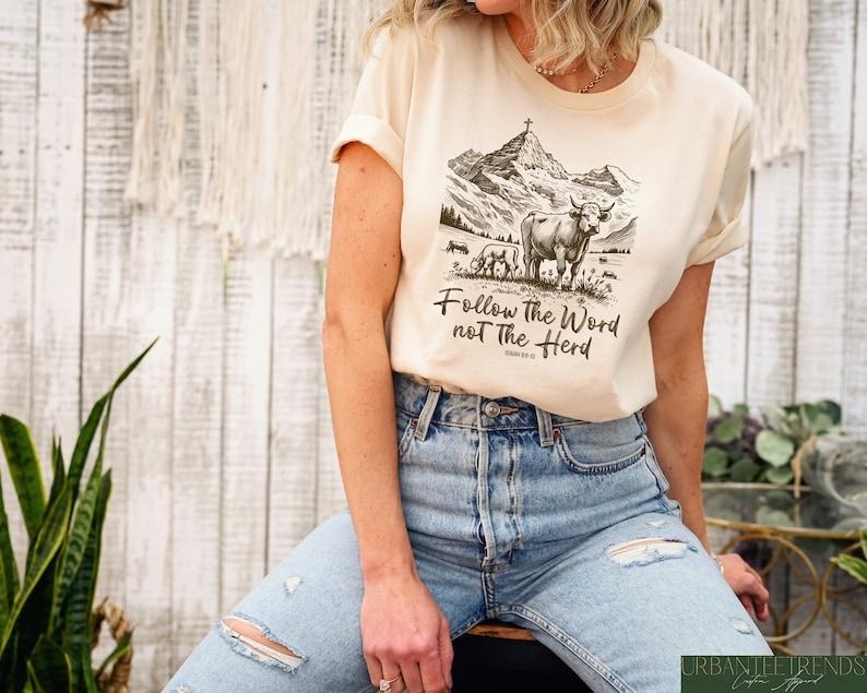 Follow Word Not Herd Funny Bible Isaiah 8:11 13 - Adult & Kids T-Shirts, Sweatshirts & Hoodies apparel design preview 1