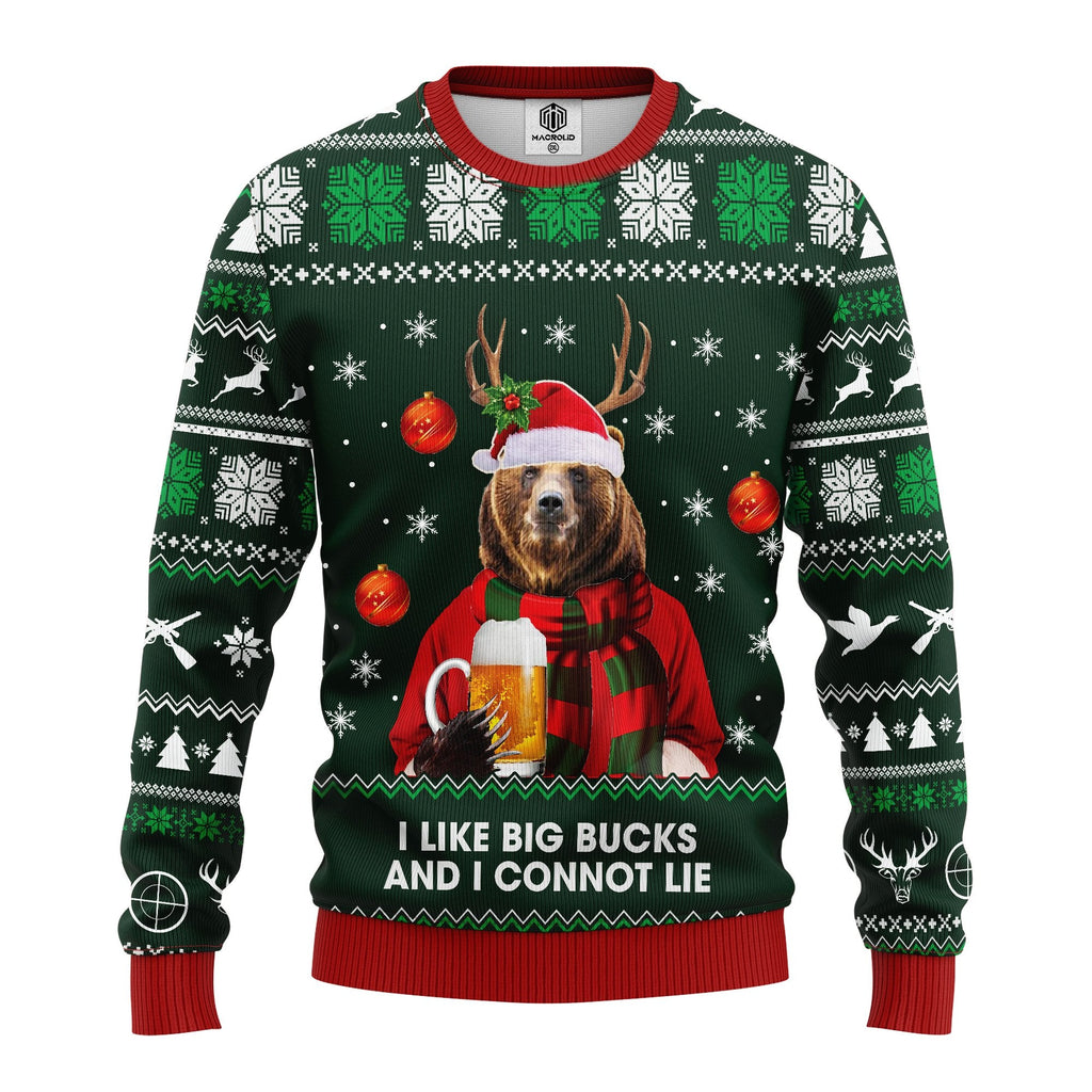 Beer Bear 3D Ugly Christmas Sweater - Holiday Gift product image